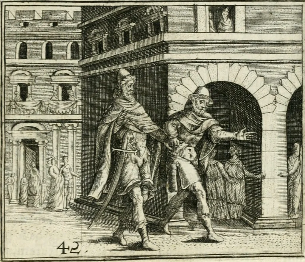 An illustration from Dionysii Lebei-Batillii regii mediomatricv praesidis Emblemata, 1596, leaf 96