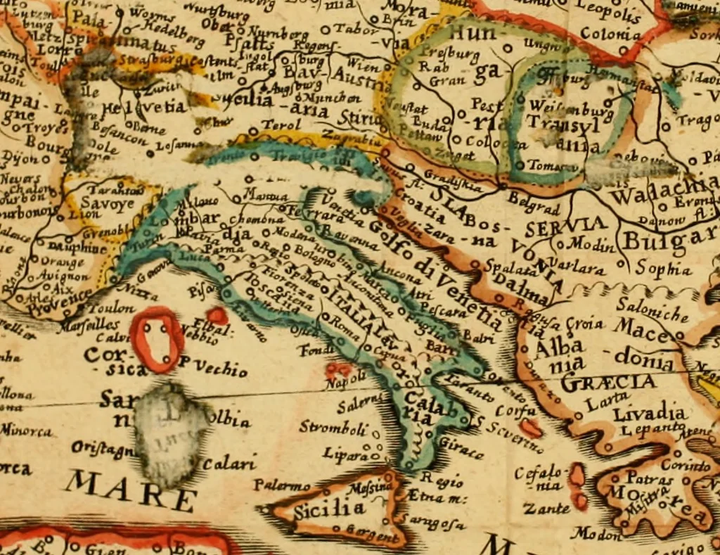 An illustration from Dionysiou Oikoumenes periegesis = Dionysii Orbis descriptio : commentario critico & geographico (in quo controversiae pleraeque quae in veteri geographia occurrunt explicantur, & obscura plurima elucidantur) ac tabulis illustrata, 1658, leaf 117