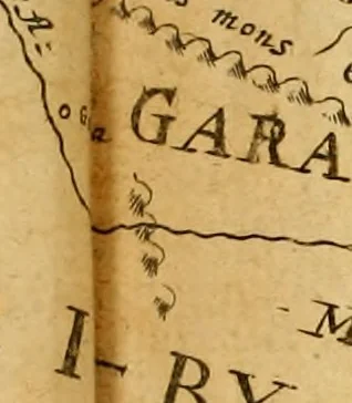 An illustration from Dionysiou Oikoumenes periegesis = Dionysii Orbis descriptio : commentario critico & geographico (in quo controversiae pleraeque quae in veteri geographia occurrunt explicantur, & obscura plurima elucidantur) ac tabulis illustrata, 1658, leaf 58