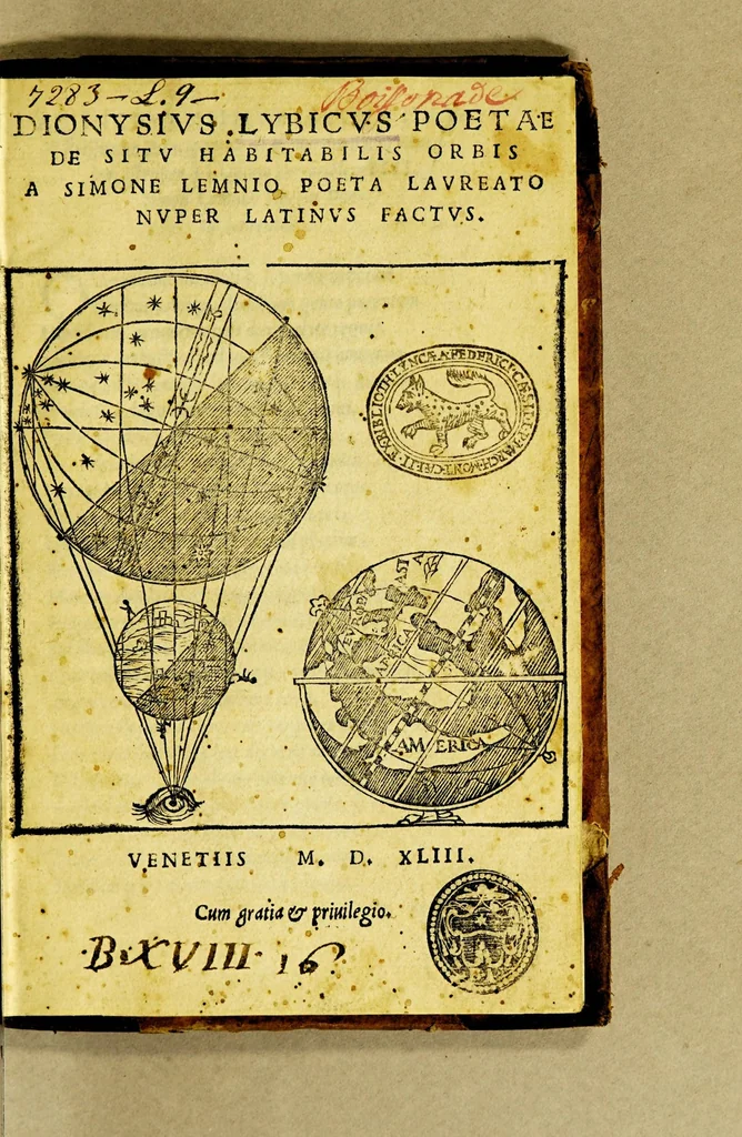 An illustration from Dionysius Lybicus poetae De situ habitabilis orbis, 1543, leaf 5