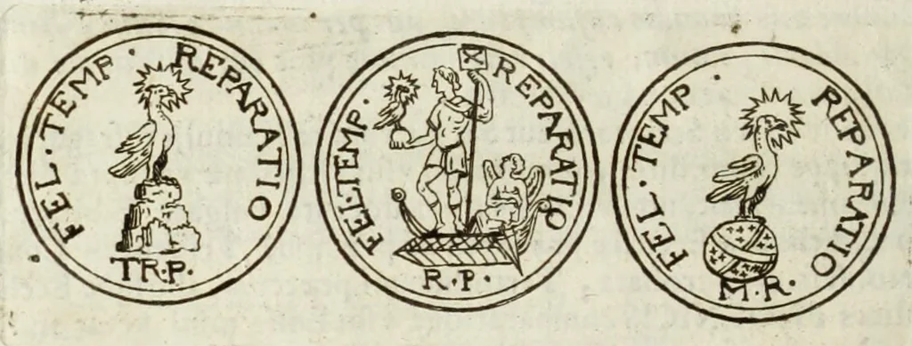 An illustration from Dios genethlia : Natalitia Iovis, in numismate imp. Antonini Caracallae expressa : epistola Caroli Patini, 1681, leaf 44