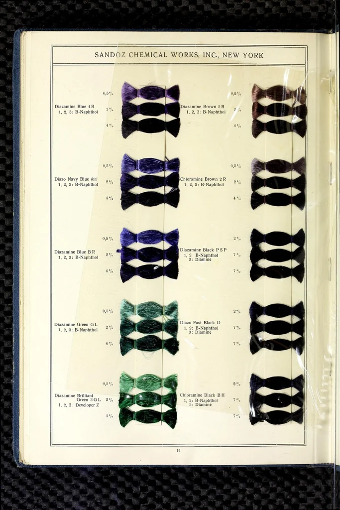 An illustration from Direct colours on viscose, 1900, leaf 38