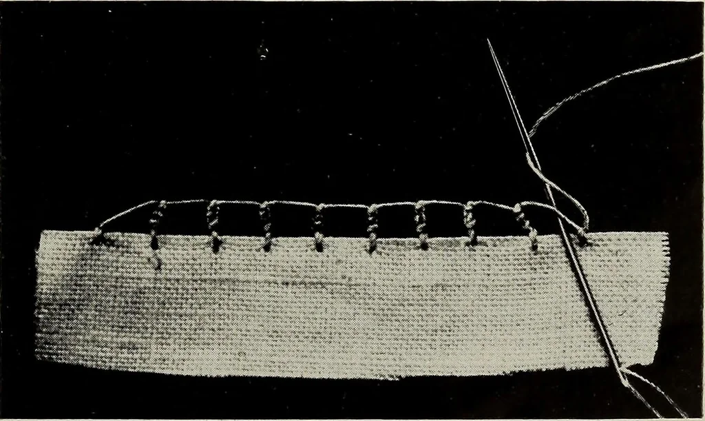 An illustration from Directions for making Poncetto lace, 1917, leaf 12