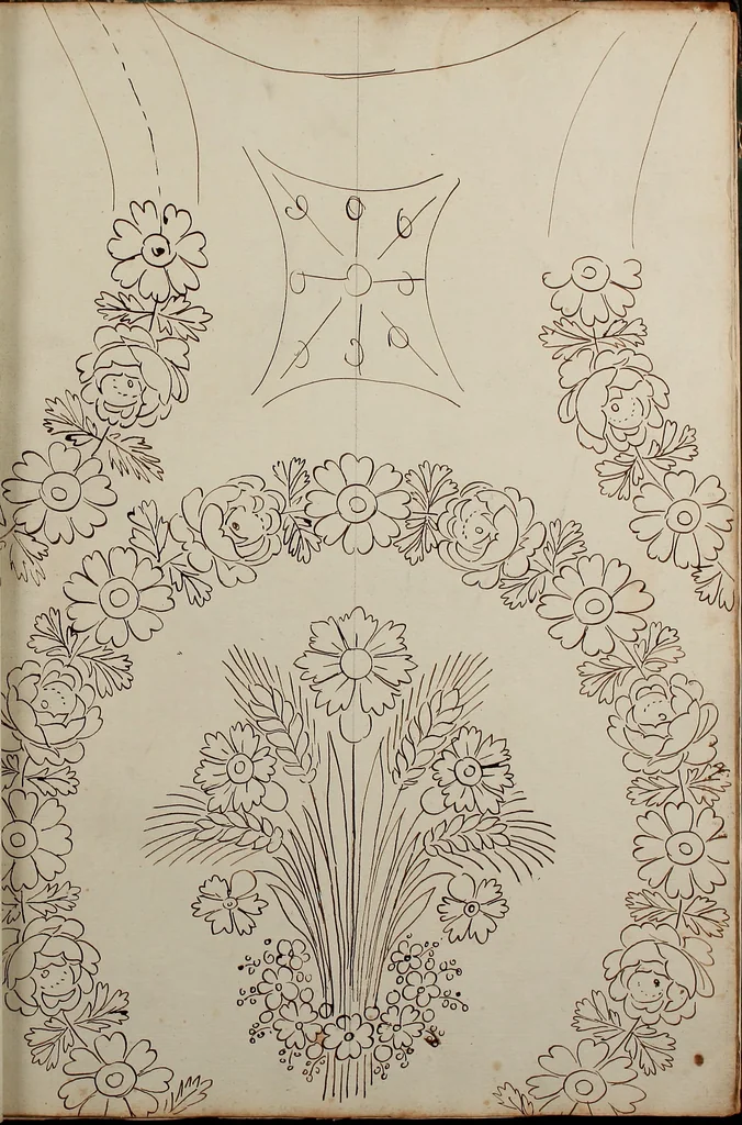 An illustration from Directoire designs for textiles, 1793, leaf 20