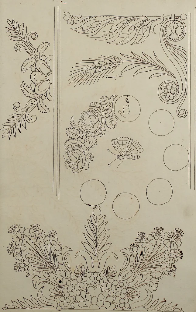 An illustration from Directoire designs for textiles, 1793, leaf 36