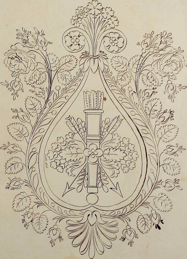 An illustration from Directoire designs for textiles, 1793, leaf 38