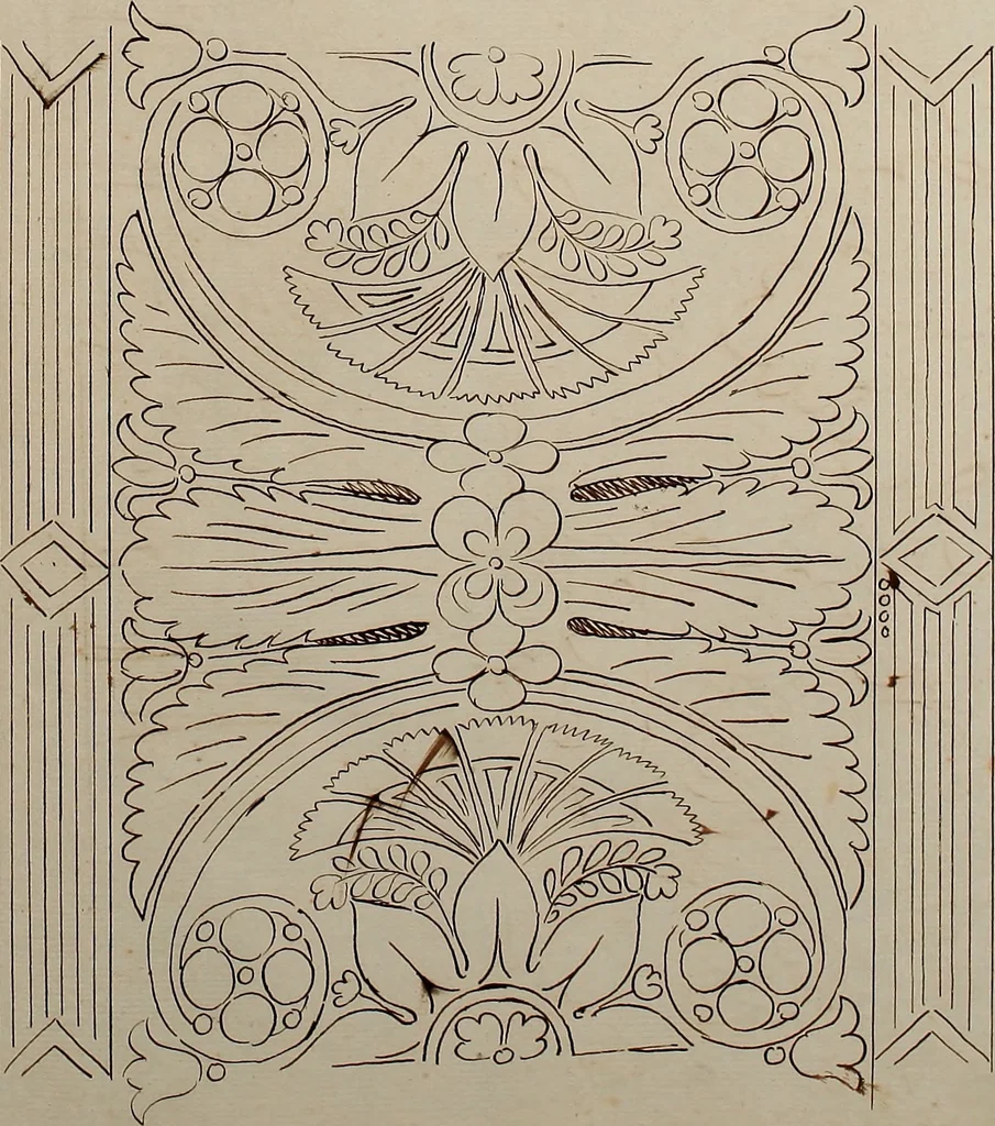An illustration from Directoire designs for textiles, 1793, leaf 54
