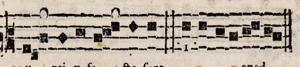 An illustration from Directorium chori : ad usum omnium ecclesiarum, tam cathedralium, quam collegiatarum, nuper restitutum, & nunc secundo in lucem editum, 1589, leaf 157