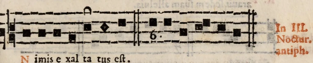 An illustration from Directorium chori : ad usum omnium ecclesiarum, tam cathedralium, quam collegiatarum, nuper restitutum, & nunc secundo in lucem editum, 1589, leaf 255