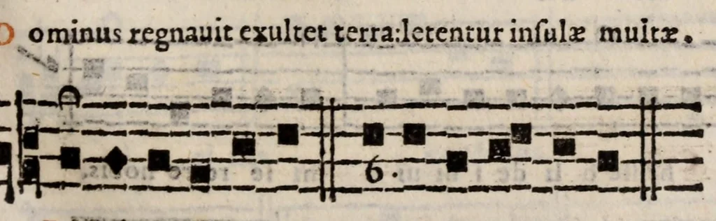 An illustration from Directorium chori : ad usum omnium ecclesiarum, tam cathedralium, quam collegiatarum, nuper restitutum, & nunc secundo in lucem editum, 1589, leaf 255