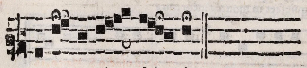 An illustration from Directorium chori : ad usum omnium ecclesiarum, tam cathedralium, quam collegiatarum, nuper restitutum, & nunc secundo in lucem editum, 1589, leaf 328