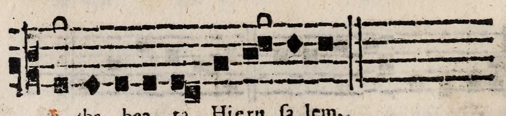 An illustration from Directorium chori : ad usum omnium ecclesiarum, tam cathedralium, quam collegiatarum, nuper restitutum, & nunc secundo in lucem editum, 1589, leaf 474