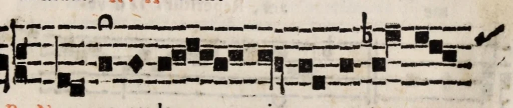 An illustration from Directorium chori : ad usum omnium ecclesiarum, tam cathedralium, quam collegiatarum, nuper restitutum, & nunc secundo in lucem editum, 1589, leaf 611