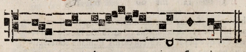 An illustration from Directorium chori : ad usum omnium ecclesiarum, tam cathedralium, quam collegiatarum, nuper restitutum, & nunc secundo in lucem editum, 1589, leaf 616