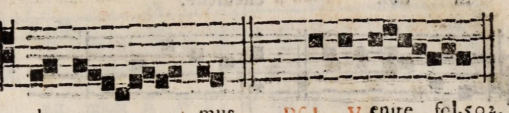 An illustration from Directorium chori : ad usum omnium ecclesiarum, tam cathedralium, quam collegiatarum, nuper restitutum, & nunc secundo in lucem editum, 1589, leaf 93