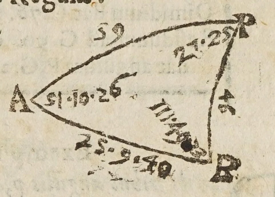 An illustration from Directorivm generale vranometricvm : in quo trigonometriae logarithmicae fvndamenta, ac regulae demonstrantur, astronomicaeq[ue] supputationes ad solam ferè vulgarem additionem reducuntur : opus vtilissimum astronomis, geometris, arithmeticis, perspectiuis, architectis, praecipuè militaribus, mechanicis, geographis, nec non ipsis philosophis naturalibus, 1632, leaf 331