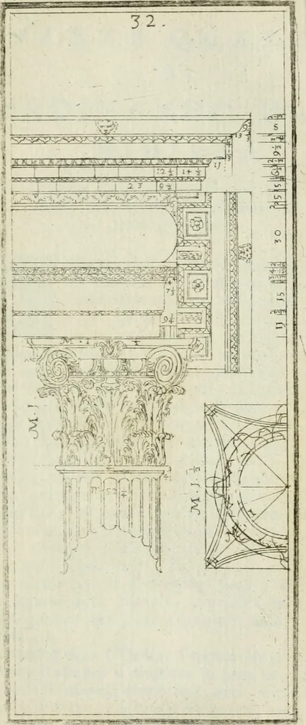 An illustration from Direzioni a' giovani studenti nel disegno dell'architettura civile, nell'Accademia Clementina dell'Instituto della scienze, 1753, leaf 164