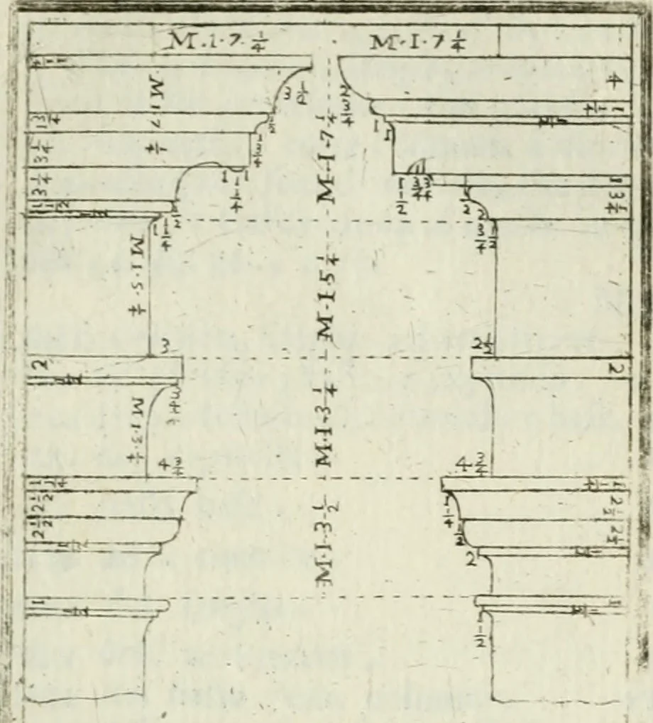 An illustration from Direzioni a' giovani studenti nel disegno dell'architettura civile, nell'Accademia Clementina dell'Instituto della scienze, 1753, leaf 178