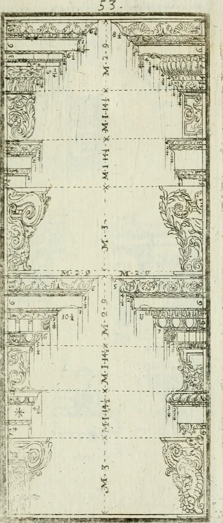 An illustration from Direzioni a' giovani studenti nel disegno dell'architettura civile, nell'Accademia Clementina dell'Instituto della scienze, 1753, leaf 224