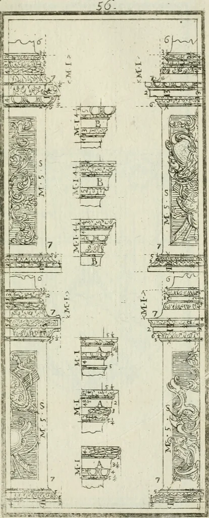 An illustration from Direzioni a' giovani studenti nel disegno dell'architettura civile, nell'Accademia Clementina dell'Instituto della scienze, 1753, leaf 230