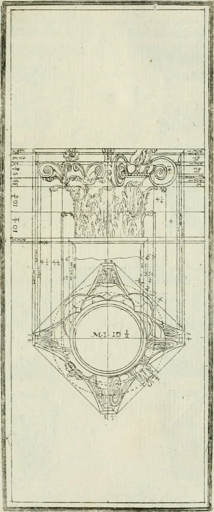 An illustration from Direzioni a' giovani studenti nel disegno dell'architettura civile, nell'Accademia Clementina dell'Instituto della scienze, 1753, leaf 232