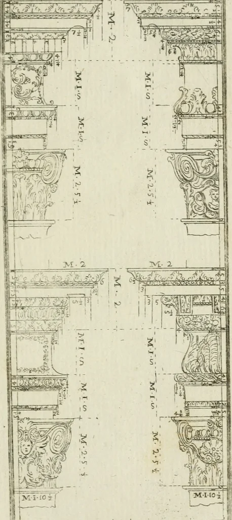 An illustration from Direzioni a' giovani studenti nel disegno dell'architettura civile, nell'Accademia Clementina dell'Instituto della scienze, 1753, leaf 234