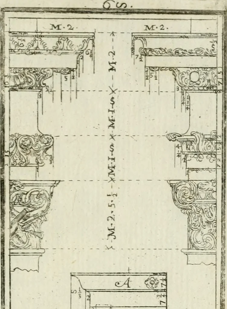 An illustration from Direzioni a' giovani studenti nel disegno dell'architettura civile, nell'Accademia Clementina dell'Instituto della scienze, 1753, leaf 304
