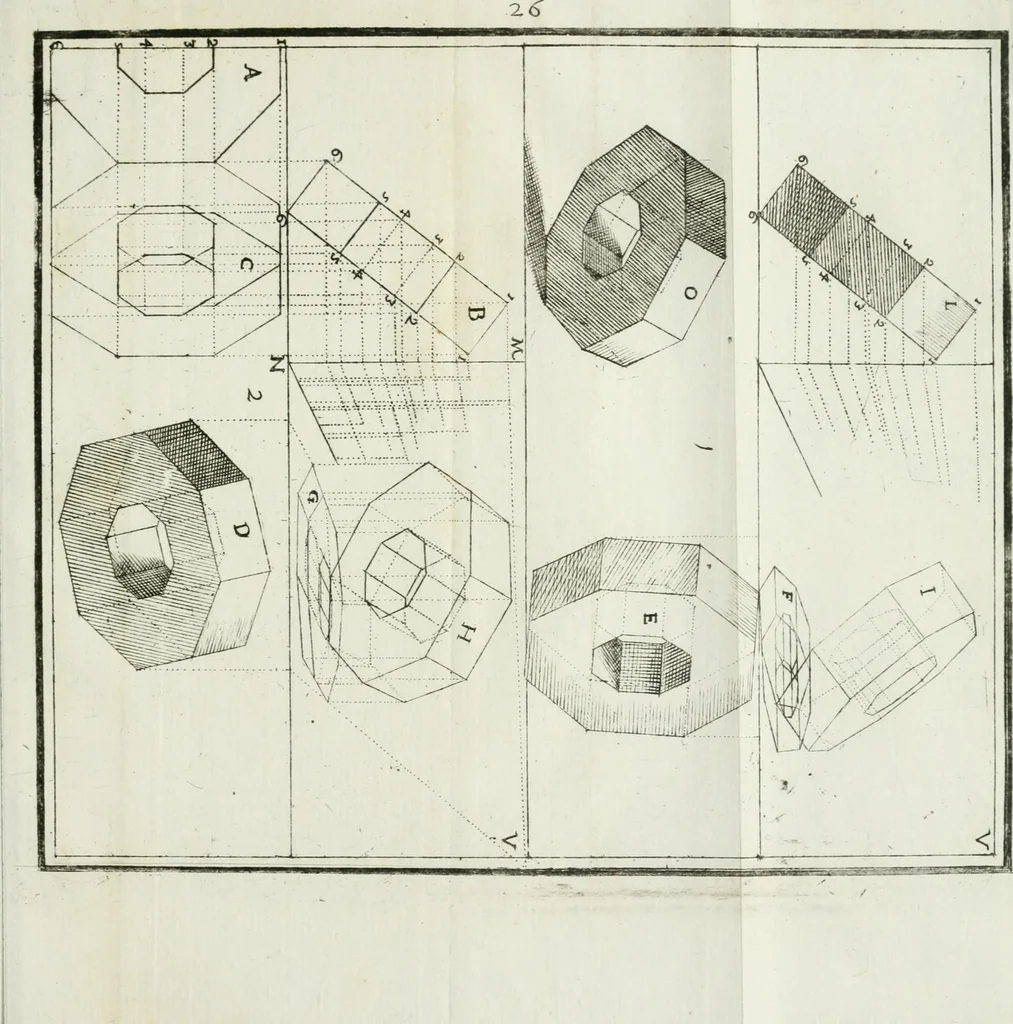 An illustration from Direzioni a' giovani studenti nel disegno dell'architettura civile, nell'Accademia Clementina dell'Instituto della scienze, 1753, leaf 110