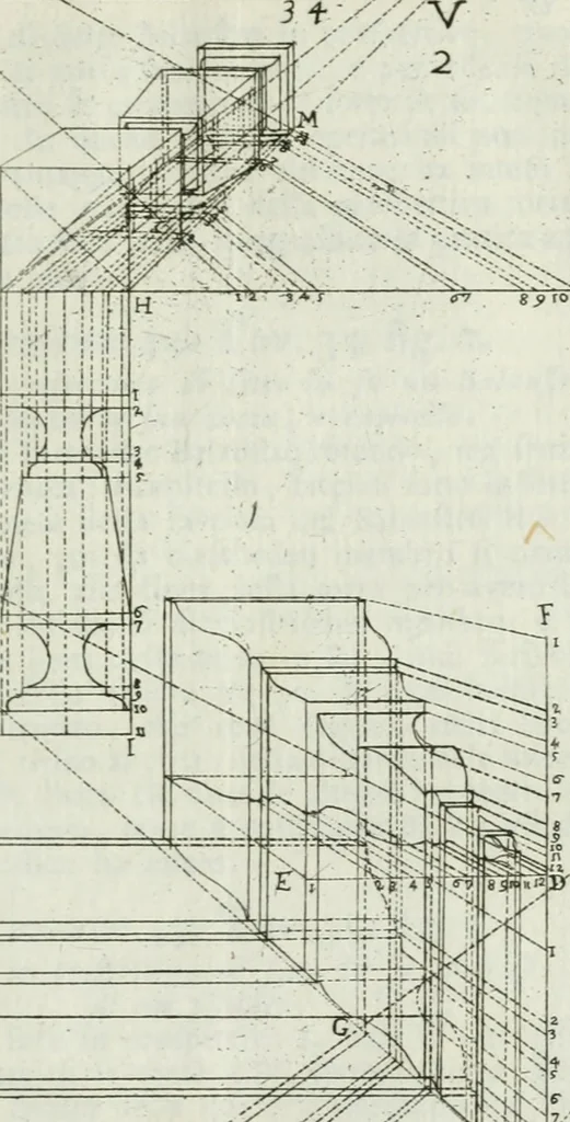 An illustration from Direzioni a' giovani studenti nel disegno dell'architettura civile, nell'Accademia Clementina dell'Instituto della scienze, 1753, leaf 126