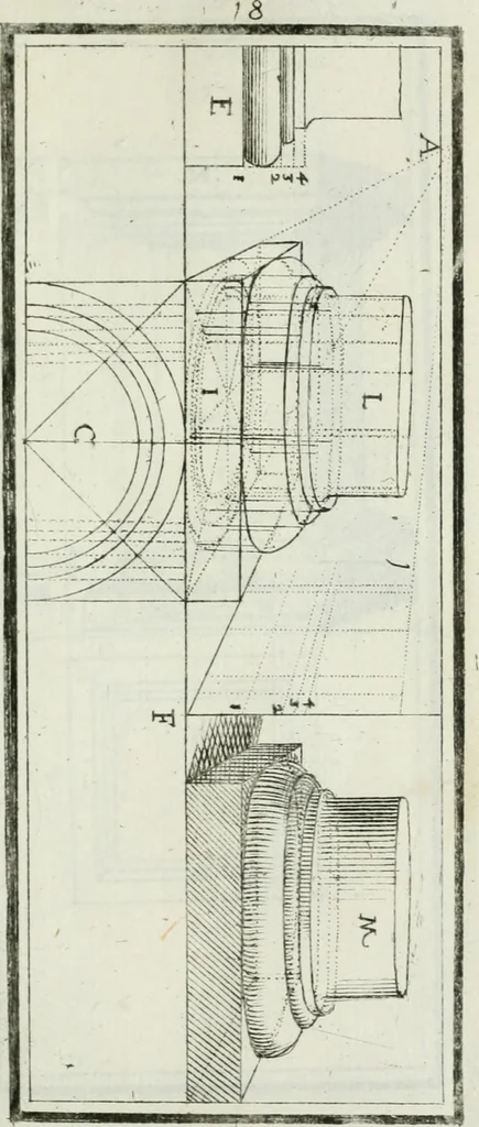 An illustration from Direzioni a' giovani studenti nel disegno dell'architettura civile, nell'Accademia Clementina dell'Instituto della scienze, 1753, leaf 84