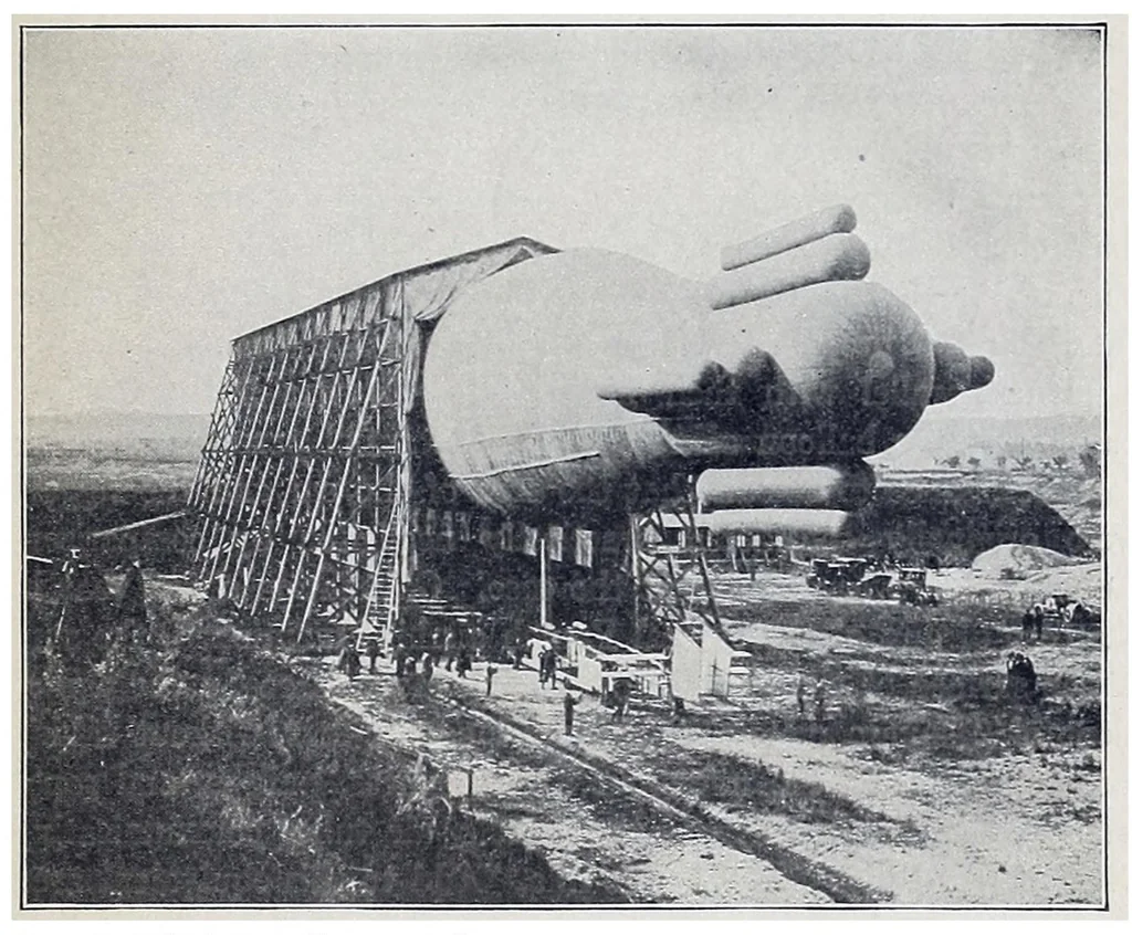 An illustration from Dirigible Balloons, 1918, leaf 26