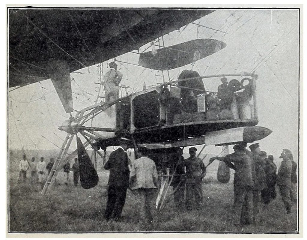 An illustration from Dirigible Balloons, 1918, leaf 34