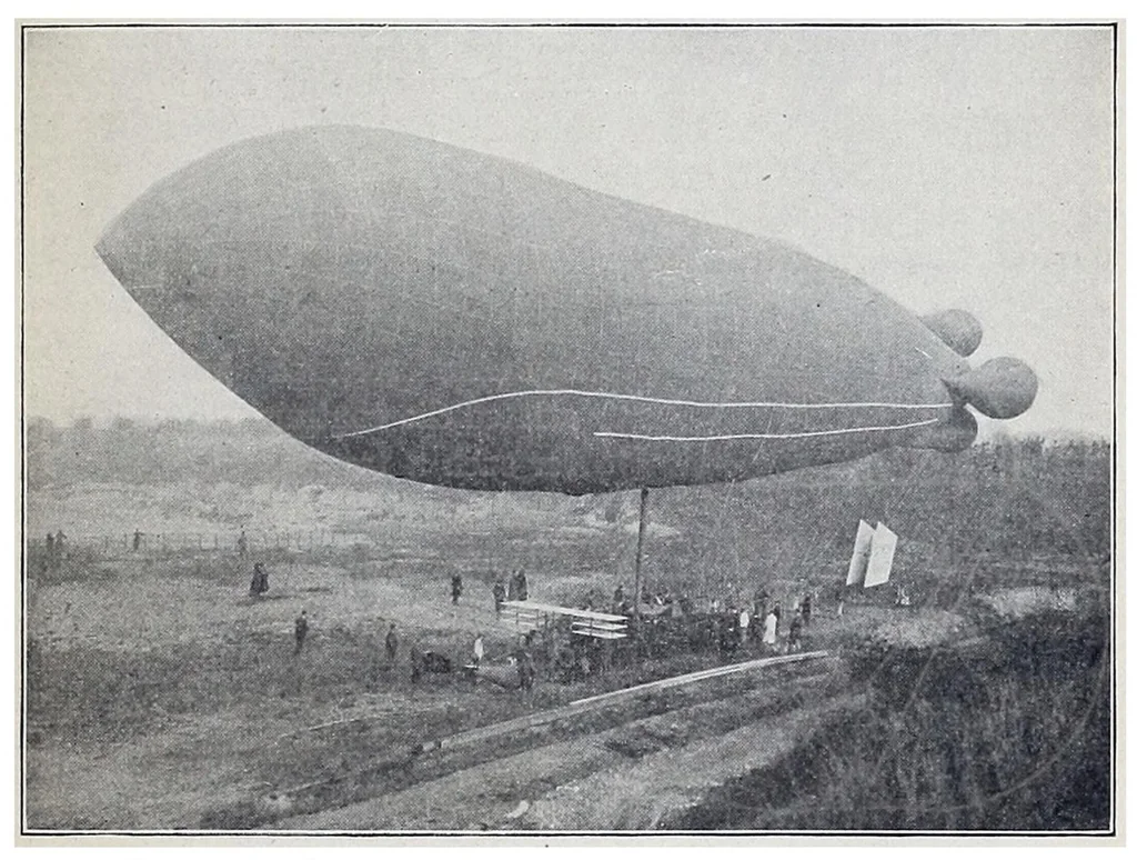 An illustration from Dirigible Balloons, 1918, leaf 36