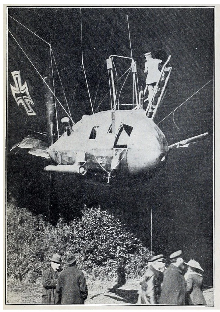 An illustration from Dirigible Balloons, 1918, leaf 60