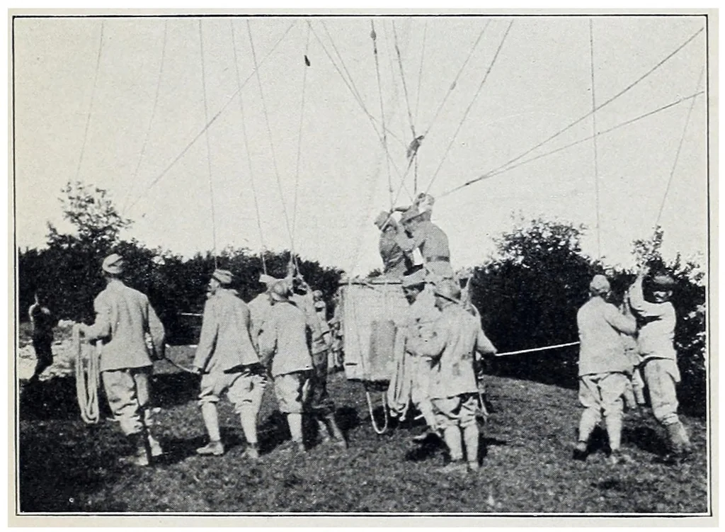 An illustration from Dirigible Balloons, 1918, leaf 72