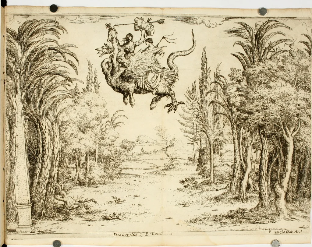 An illustration from Discordia svperata : torneo combattuto in Ferrara in carneuale del anno 1635, 1635, leaf 23