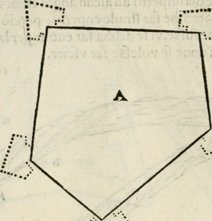An illustration from Discorsi delle fortificationi, espugnationi, & difese delle città & d'altri luoghi, 1588, leaf 123