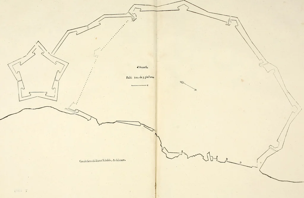 An illustration from Discorsi delle fortificationi, espugnationi, & difese delle città & d'altri luoghi, 1588, leaf 162