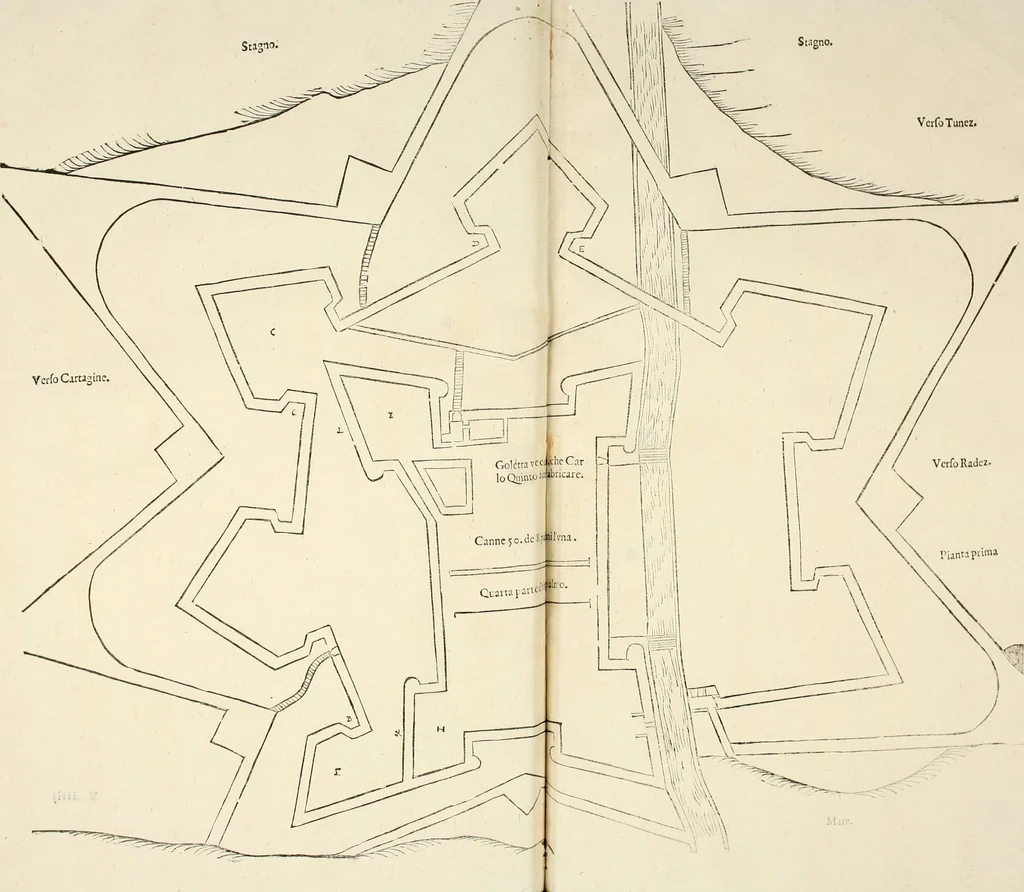 An illustration from Discorsi delle fortificationi, espugnationi, & difese delle città & d'altri luoghi, 1588, leaf 174