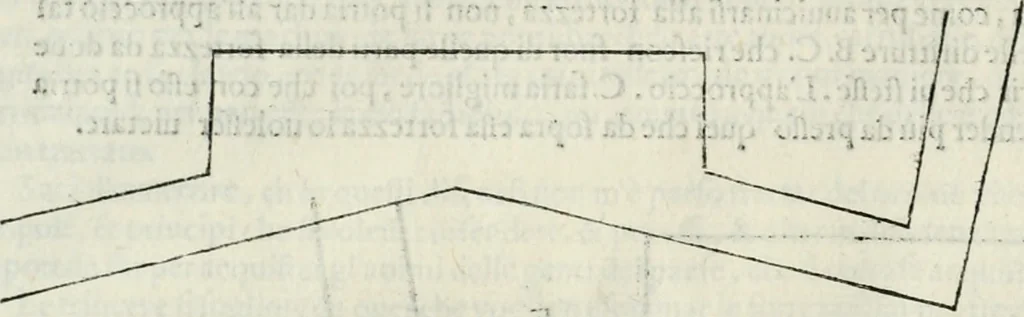 An illustration from Discorsi delle fortificationi, espugnationi, & difese delle città & d'altri luoghi, 1588, leaf 199