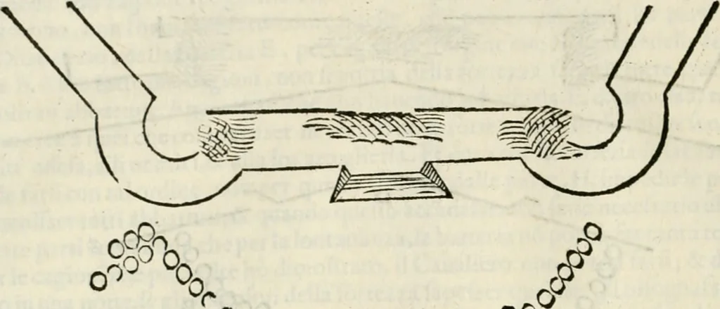 An illustration from Discorsi delle fortificationi, espugnationi, & difese delle città & d'altri luoghi, 1588, leaf 211