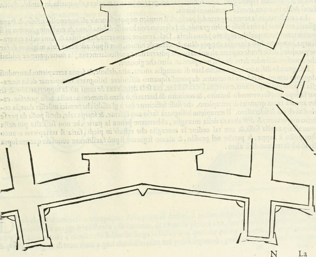 An illustration from Discorsi delle fortificationi, espugnationi, & difese delle città & d'altri luoghi, 1588, leaf 242