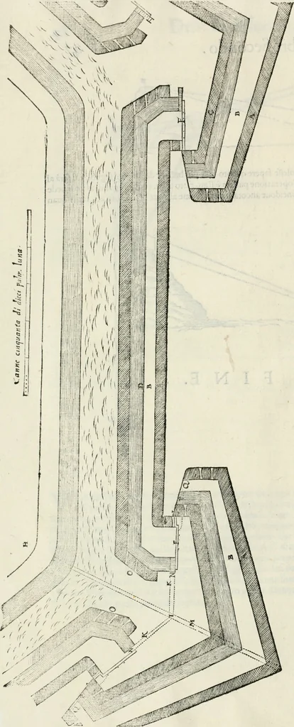 An illustration from Discorsi delle fortificationi, espugnationi, & difese delle città & d'altri luoghi, 1588, leaf 57