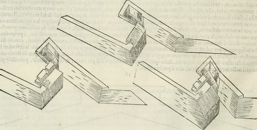 An illustration from Discorsi delle fortificationi, espugnationi, & difese delle città & d'altri luoghi, 1588, leaf 79