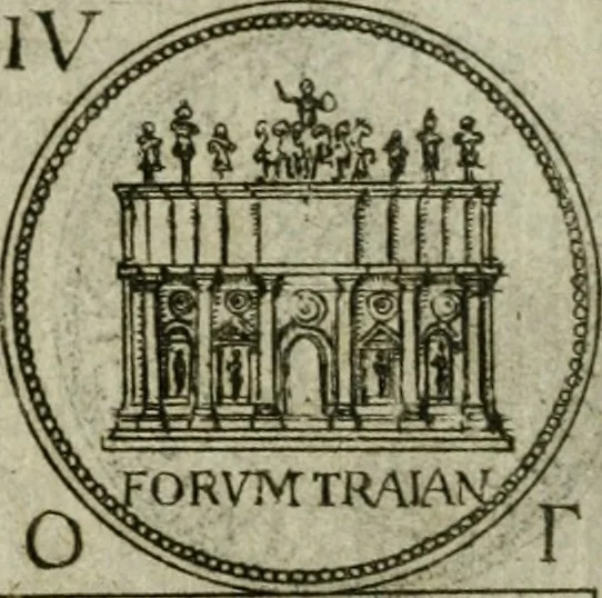 An illustration from Discorsi del S. Don Antonio Agostini sopra le medaglie et altre anticaglie divisi in XI dialoghi : tradotti dalla lingua spagnuola nell'italiana con l'aggiunta di molti ritratti di belle, et rare medaglie .., 1592, leaf 62