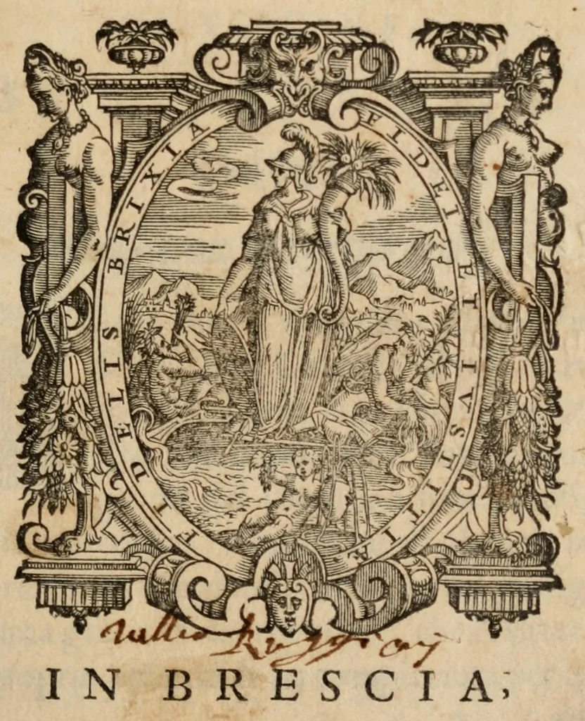 An illustration from Discorsi del signor Scipione Ammirato, 1599, leaf 5