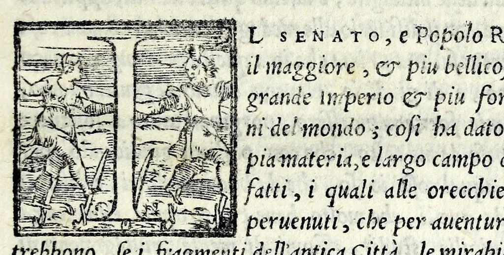 An illustration from Discorsi di M. Enea Vico parmigiano, sopra le medaglie de gli antichi : divisi in dve libri : ove si dimostrano notabili errori di scrittori antichi e moderni, intorno alle historie romane : con due tauole, l'una de' capitoli, l'altra delle cose piu notabili, 1558, leaf 15