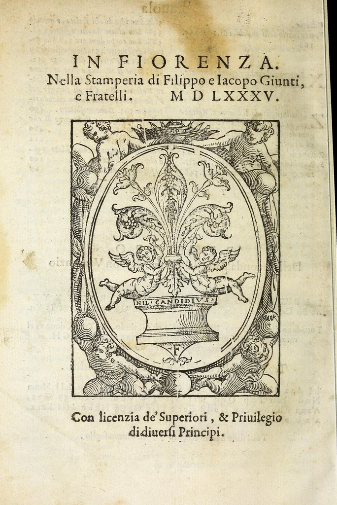 An illustration from Discorsi di monsignore don Vincenzio Borghini. Recati à luce da'deputati per suo testamento. Con la tavola delle cose piv notabili, 1584, leaf 680
