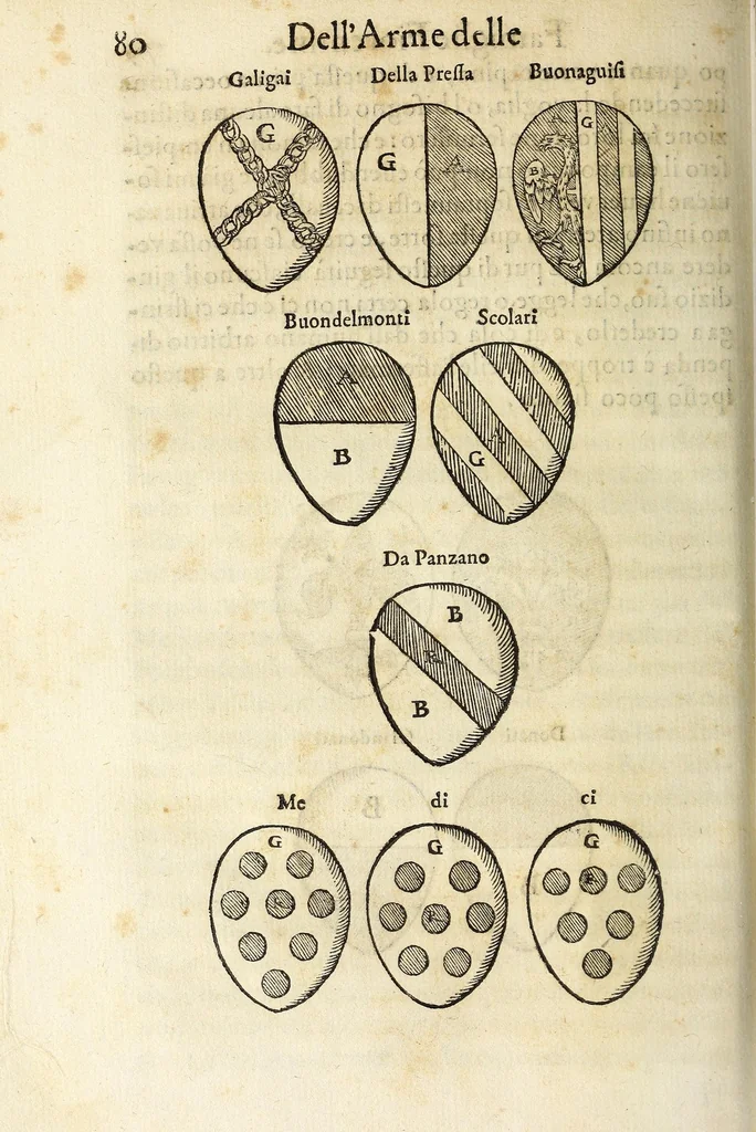 An illustration from Discorsi di monsignore don Vincenzio Borghini. Recati à luce da'deputati per suo testamento. Con la tavola delle cose piv notabili, 1584, leaf 94