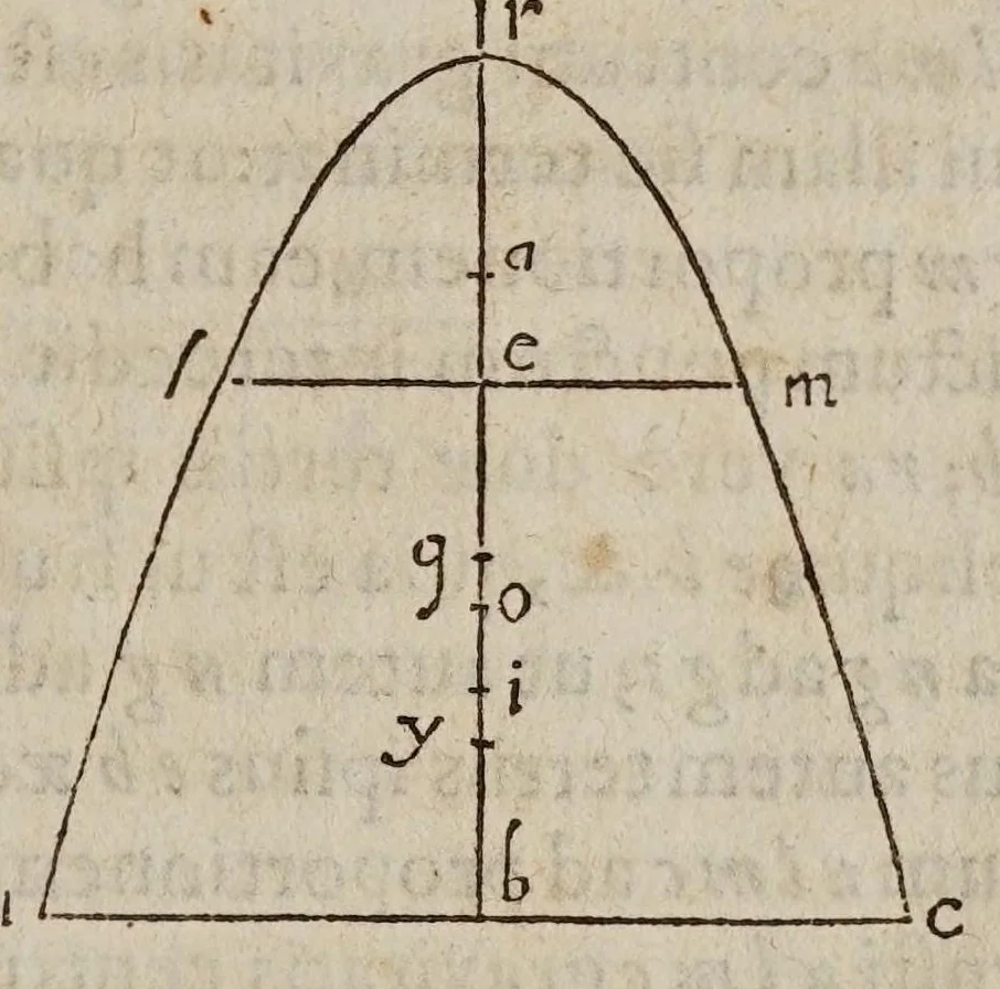 An illustration from Discorsi e dimostrazioni matematiche, intorno à due nuoue scienze attenenti alla mecanica & i movimenti locali. Con una appendice del centro di grauità d'alcuni solidi, 1638, leaf 313